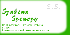 szabina szenczy business card